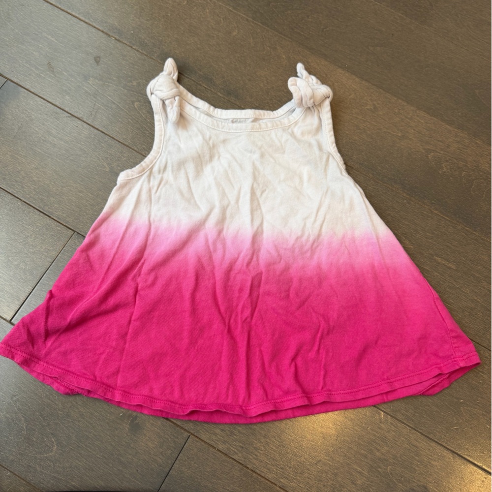 Tucker + Tate Pink to White Ombre Knot-Shoulder Tank - Picture 1 of 6